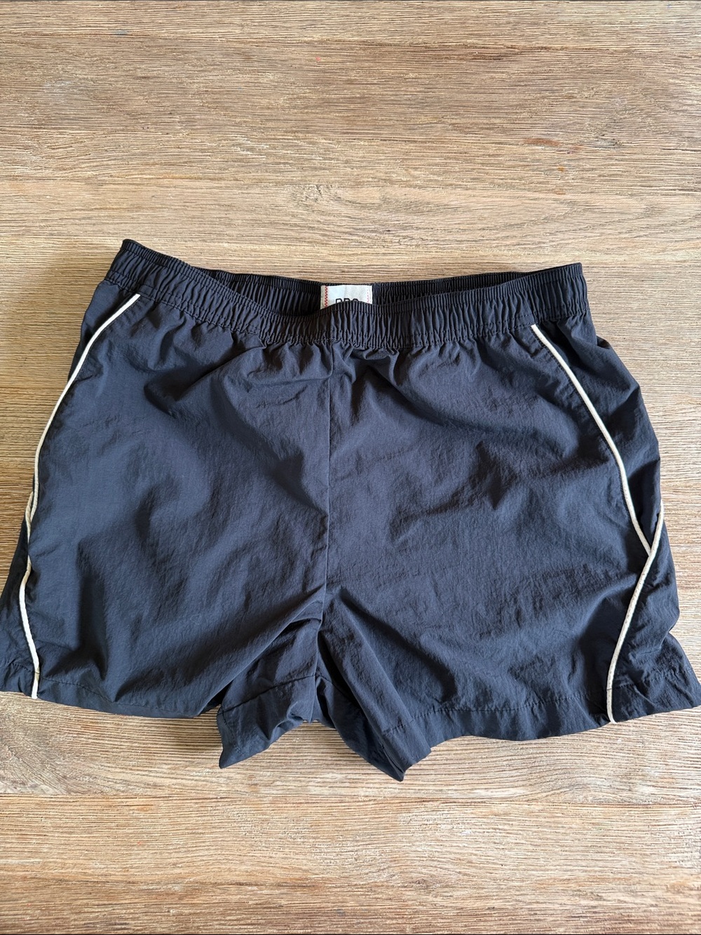 BDG Black Athletic Shorts with White Piping